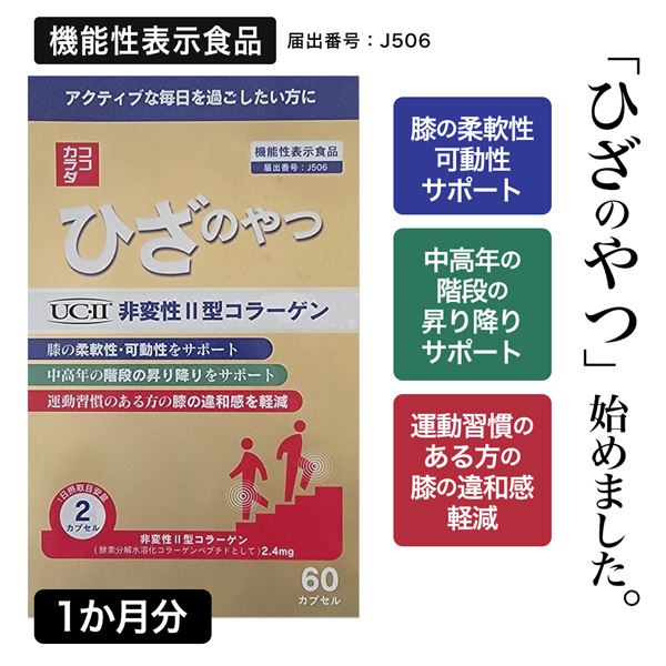 ココカラダ ひざのやつ 非変性2型コラーゲン [機能性表示食品] 60カプセル